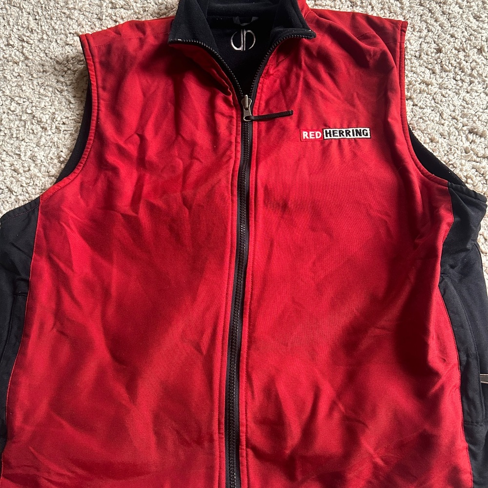 Men's Red and Black Reversible Lightweight Vest